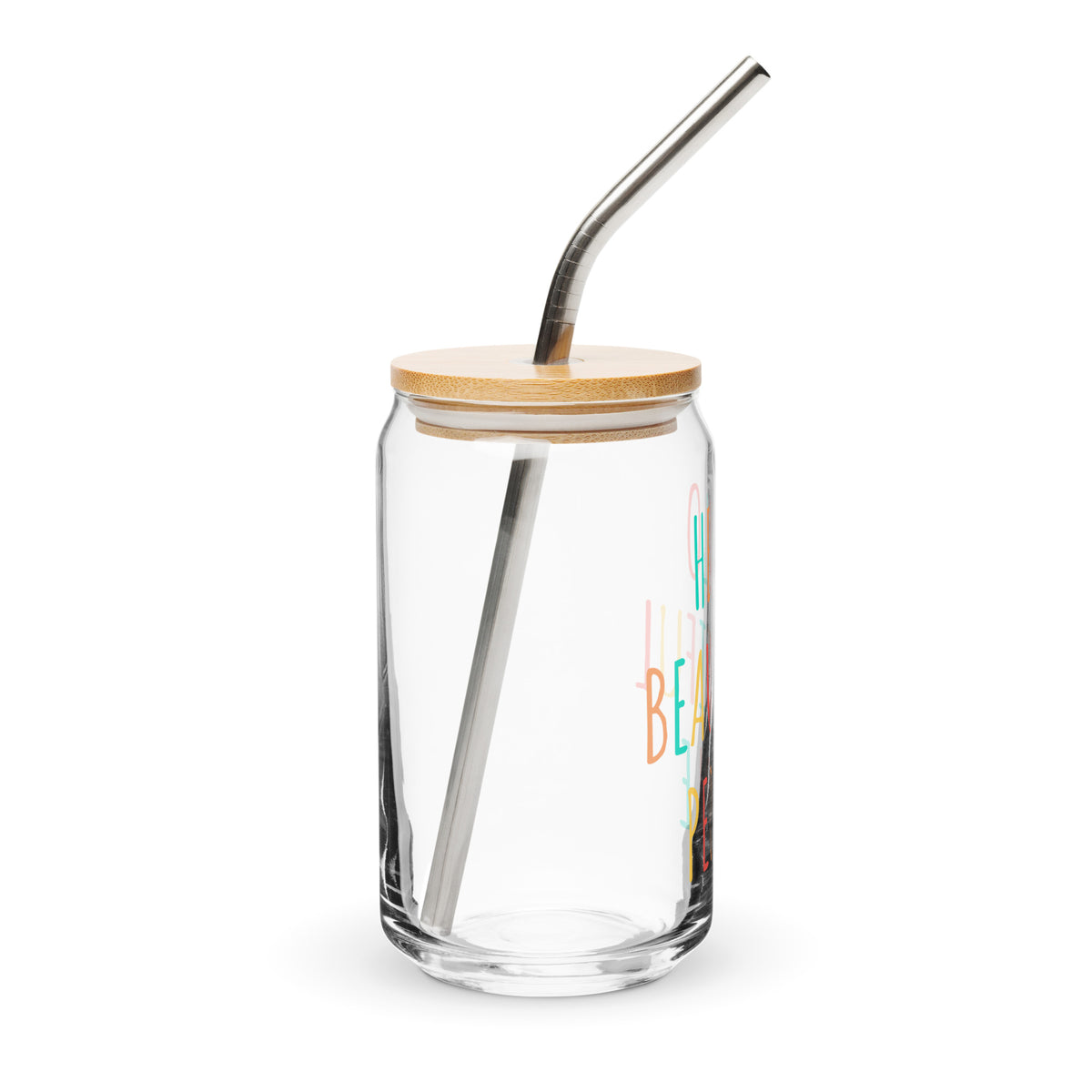 Hello Beautiful People- Can-shaped glass